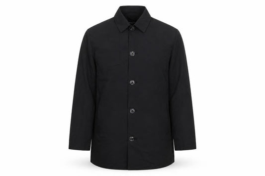Brave Soul Men's Black Mid-Length Polyester Overcoat L Regular Fit