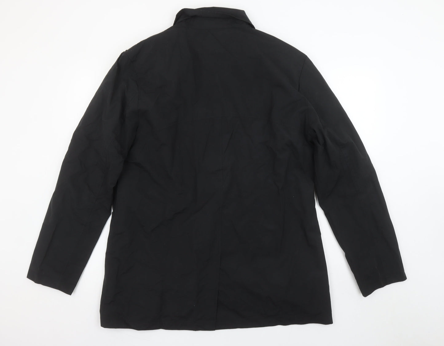 Brave Soul Men's Black Mid-Length Polyester Overcoat L Regular Fit