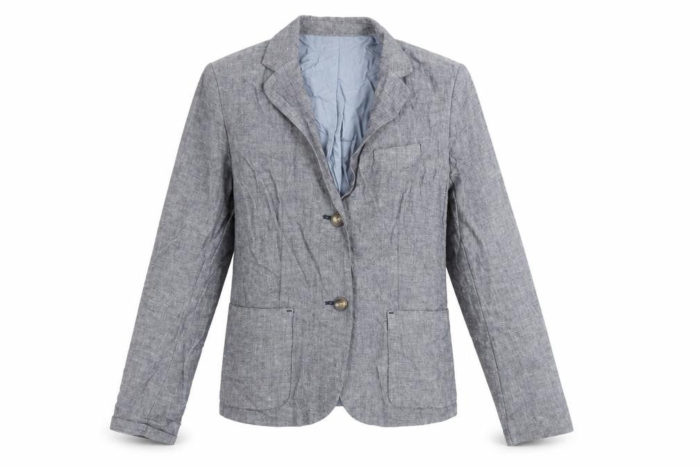 Gap Women's Grey Linen Blend Single-Breasted Blazer UK 8