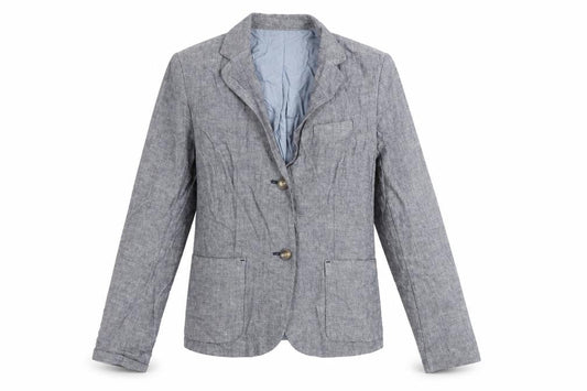 Gap Women's Grey Linen Blend Single-Breasted Blazer UK 8