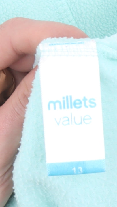 Millets Girls Blue Fleece V-Neck Pullover Sweatshirt - 13 Years