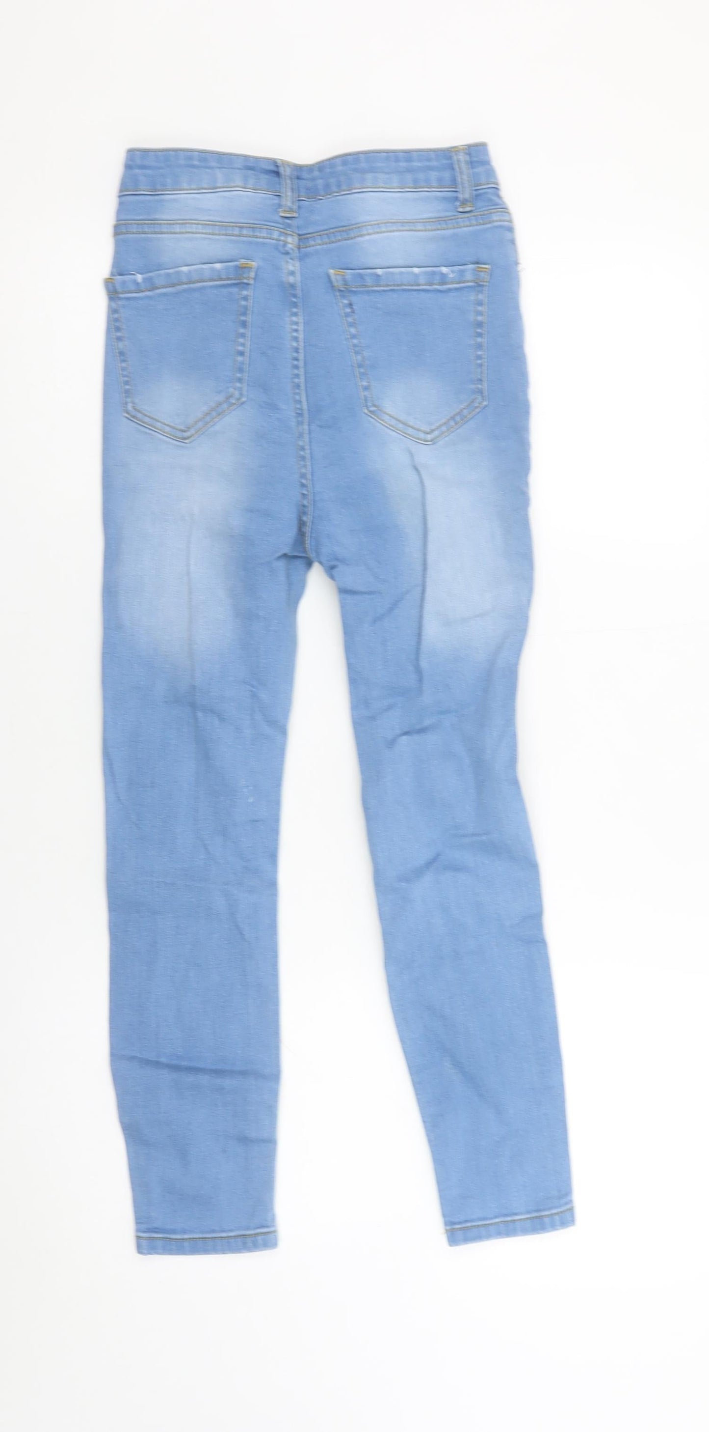 Boohoo Women’s Blue Petite UK 4 Distressed Skinny Jeans