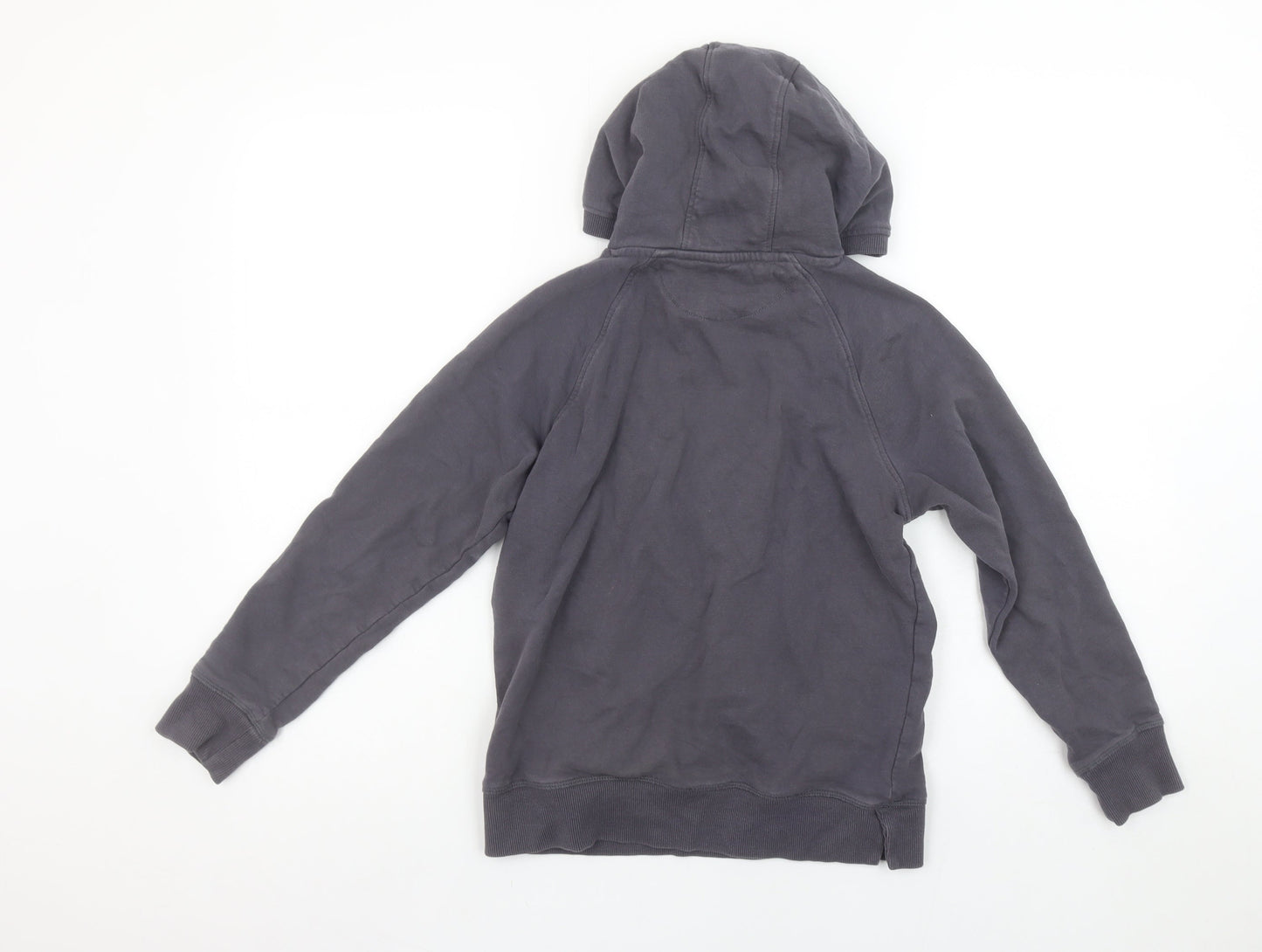 John Lewis Boys Grey Pullover Hoodie 9 Years 100% Cotton Stay Positive Print