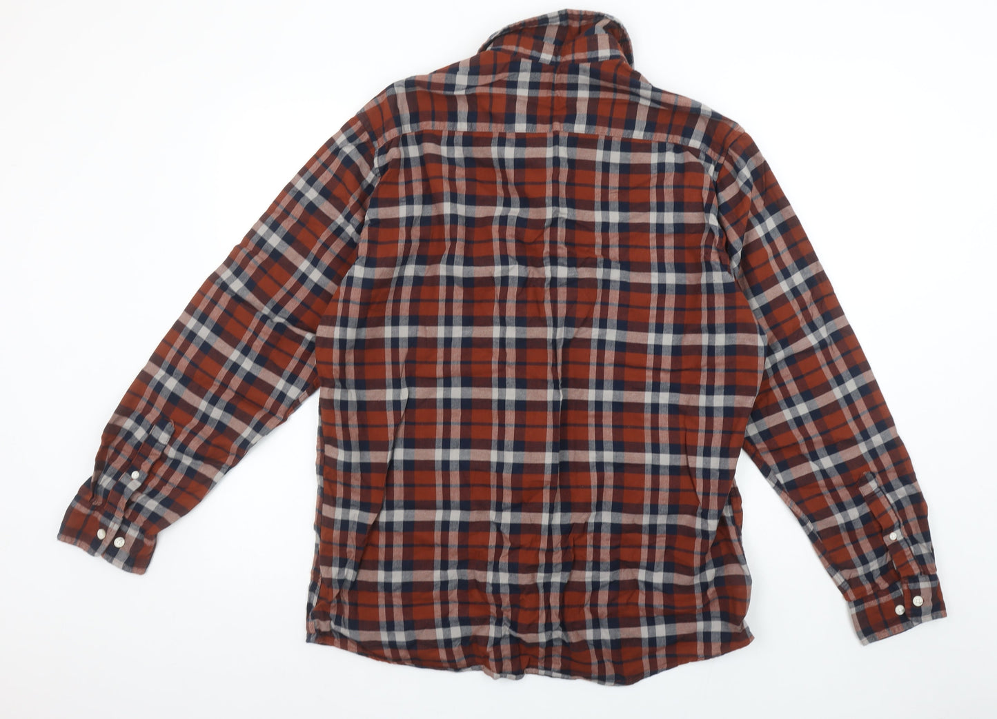 Selected Homme Men's Brown Check Slim Fit Flannel Shirt XL