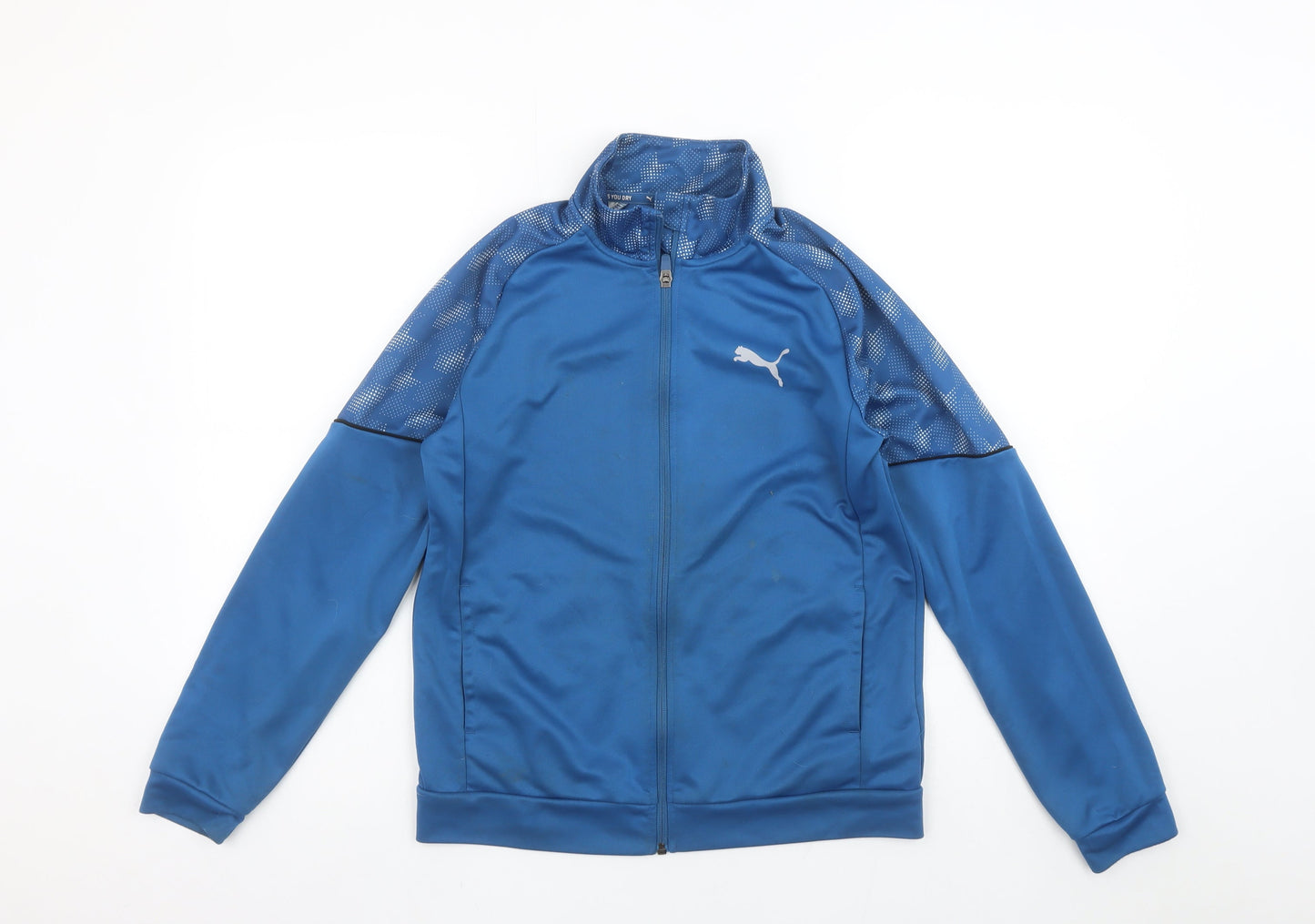 Puma Boys Blue Full Zip Active Sweatshirt 13-14 Years 164 Regular Fit