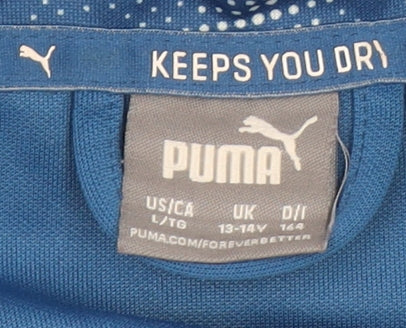 Puma Boys Blue Full Zip Active Sweatshirt 13-14 Years 164 Regular Fit