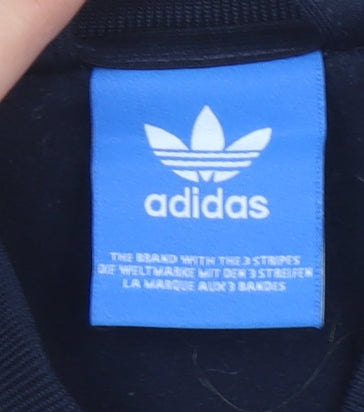 Brand and care label for adidas boys’ blue full zip sweatshirt 11-12 years sports logo jacket