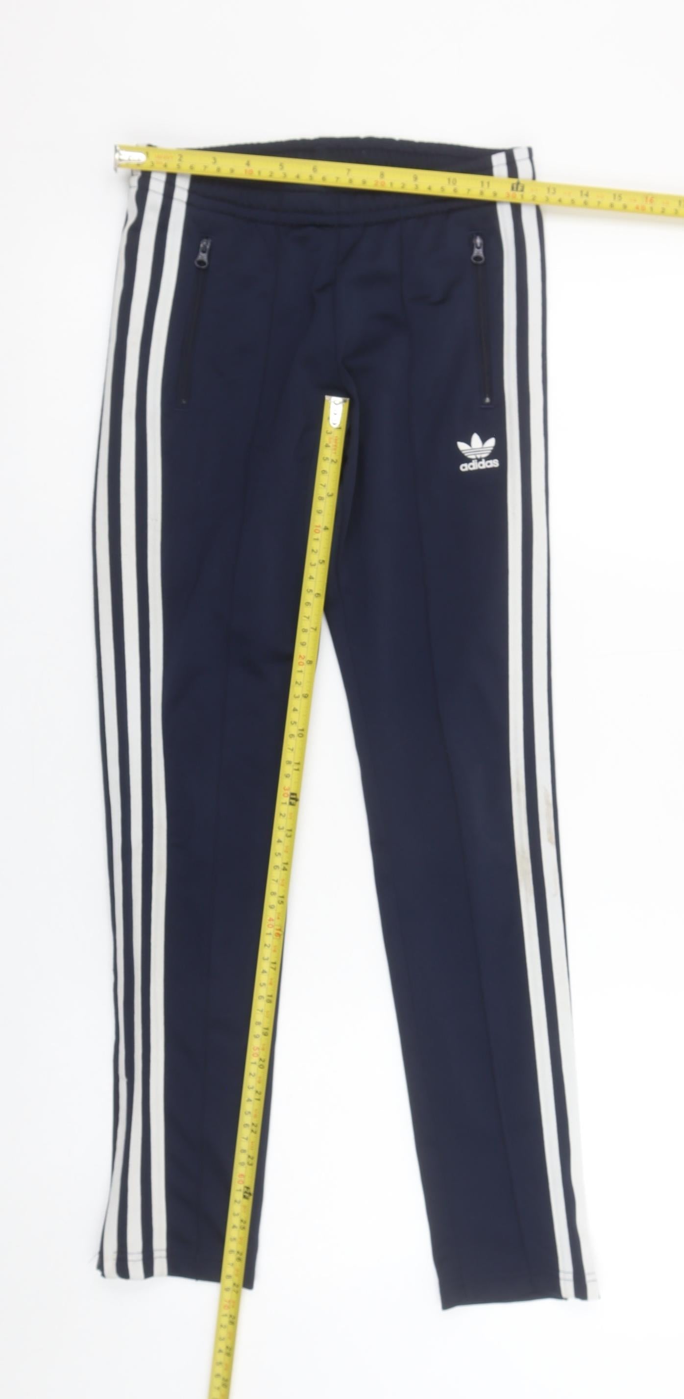 Adidas Boys Blue Jogger Trousers 11-12 Years Zip Pockets Side Stripe