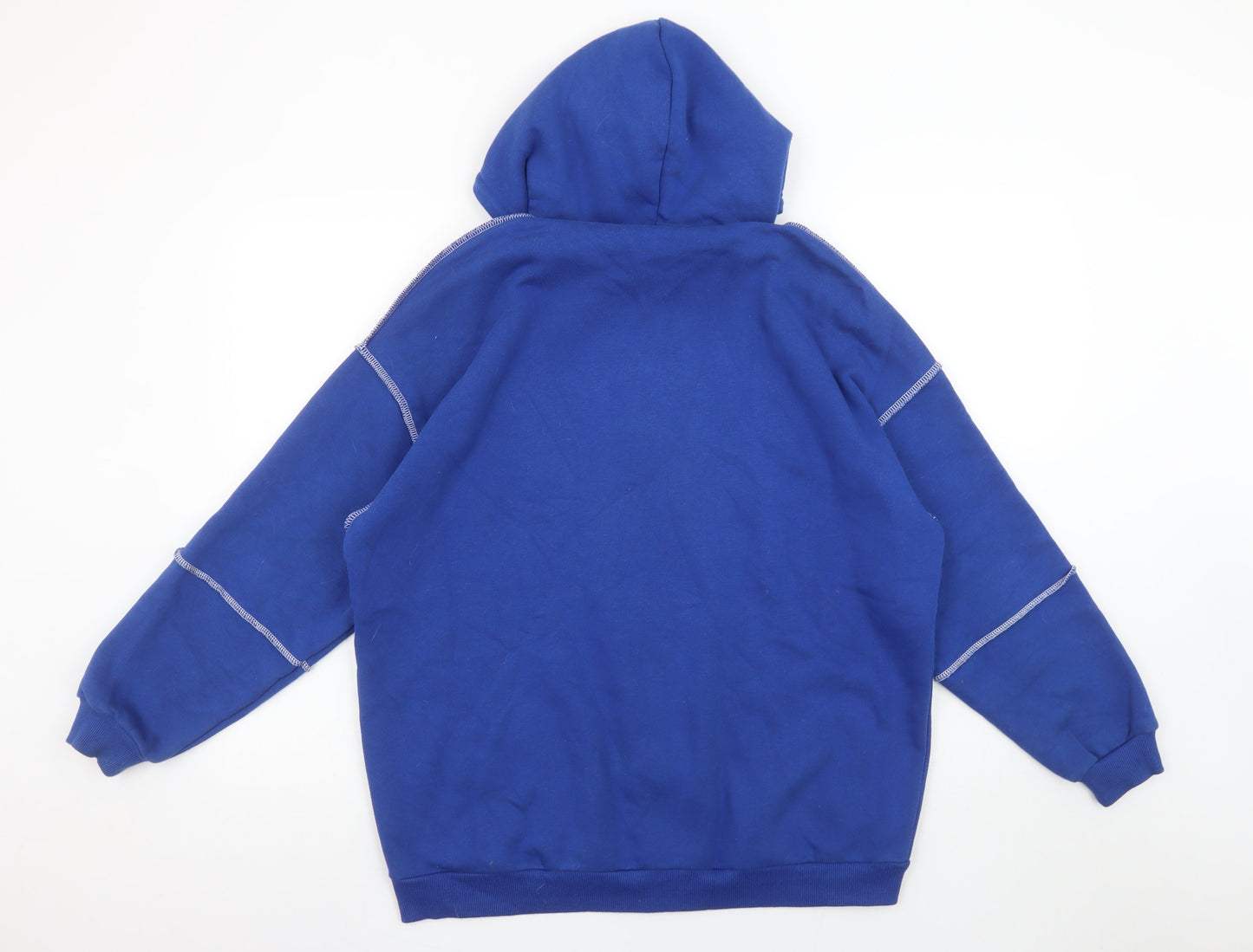 Boohoo Women’s Blue Full Zip Hoodie Size S Cotton Blend Casual