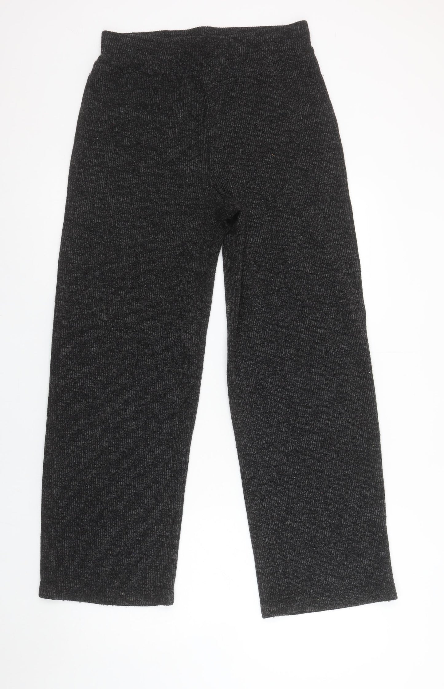 Pieces Womens Grey Knit Stretch Trousers M Regular Fit Comfy Style