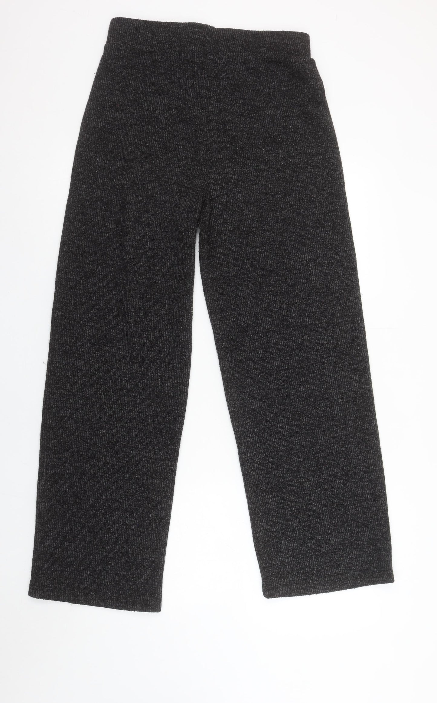 Pieces Womens Grey Knit Stretch Trousers M Regular Fit Comfy Style