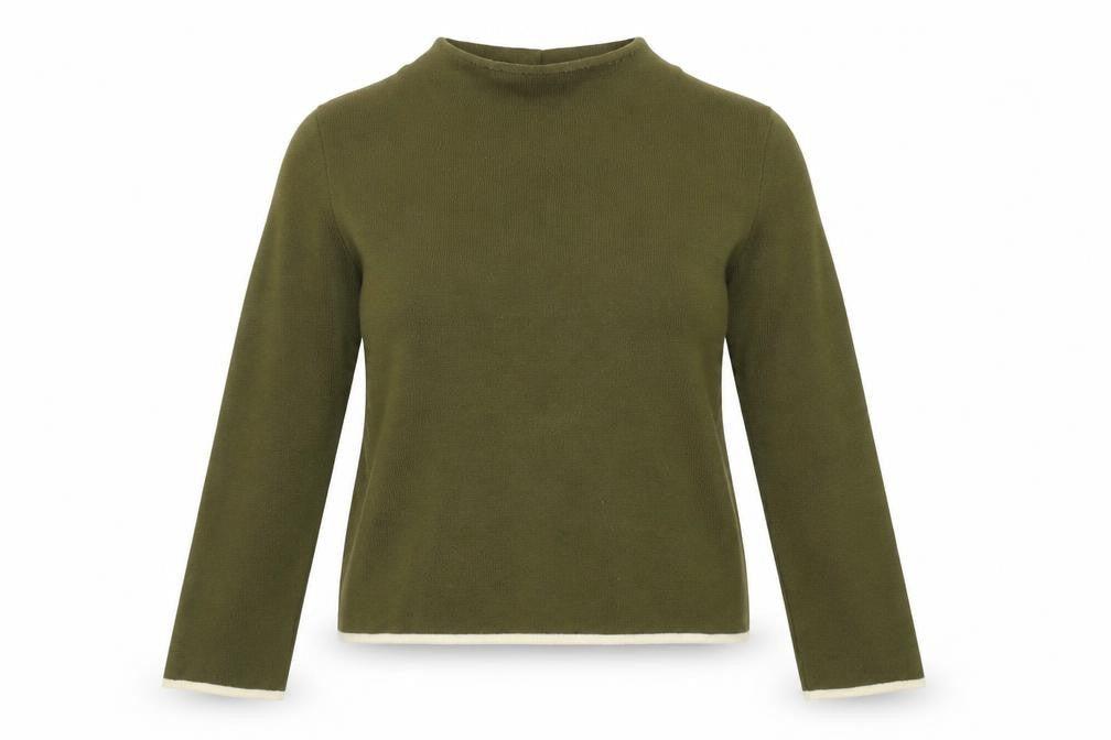Topshop Women’s Green Mock Neck Knit Jumper Size 8