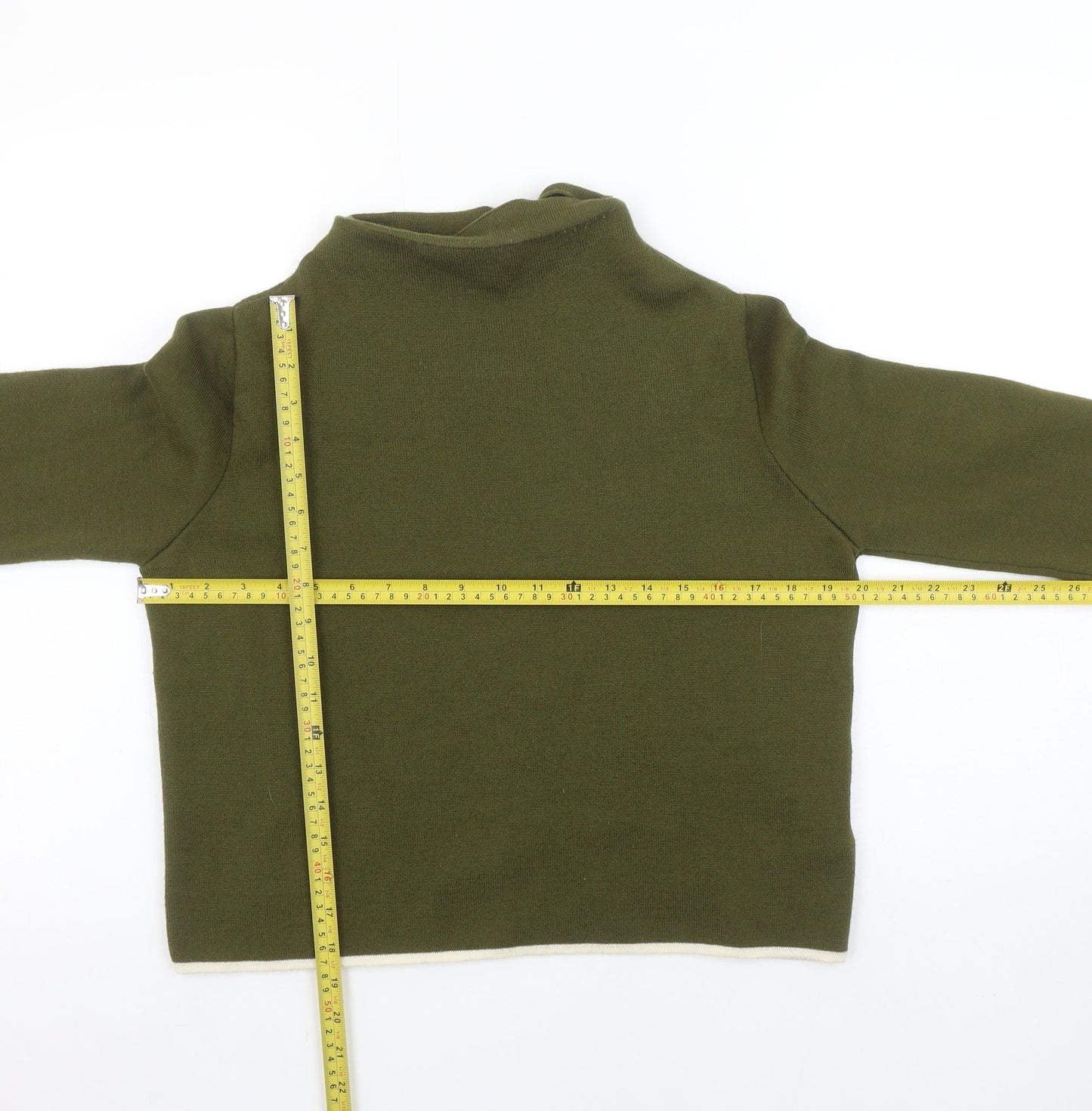 Topshop Women’s Green Mock Neck Knit Jumper Size 8