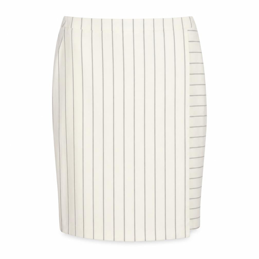 Mint Velvet Women's White Striped Straight Pencil Skirt Size 16