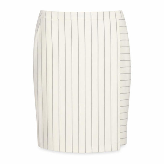 Mint Velvet Women's White Striped Straight Pencil Skirt Size 16