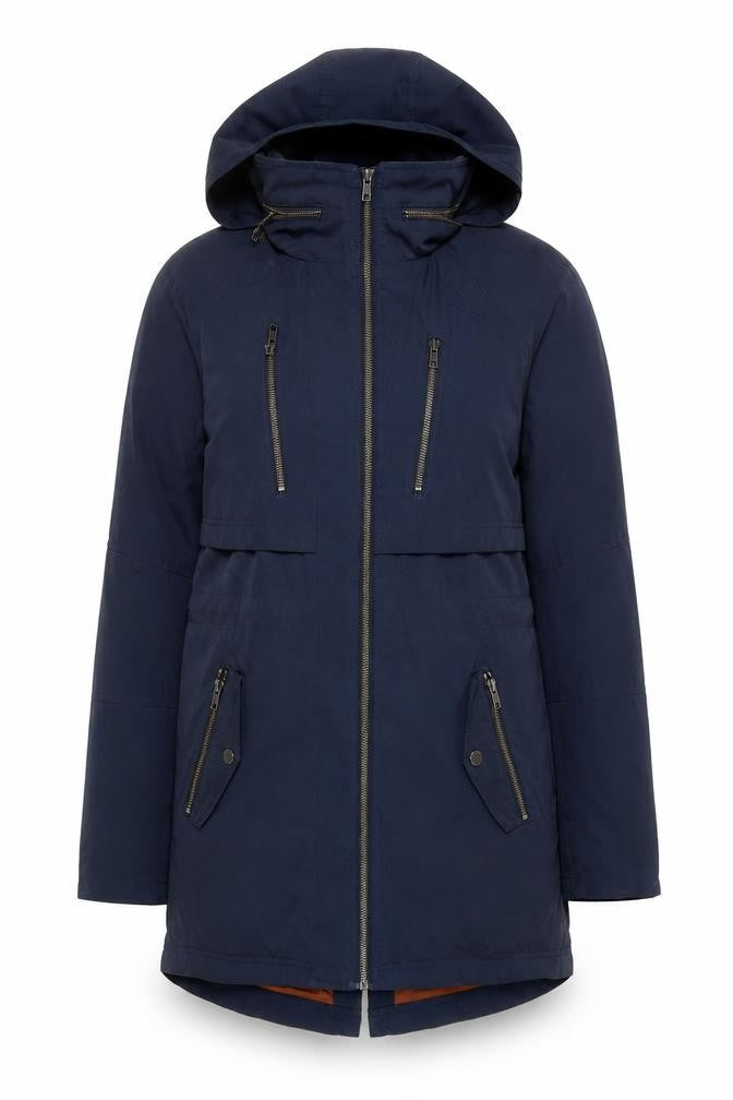 White Stuff Women's Blue Hooded Parka Coat Size 6