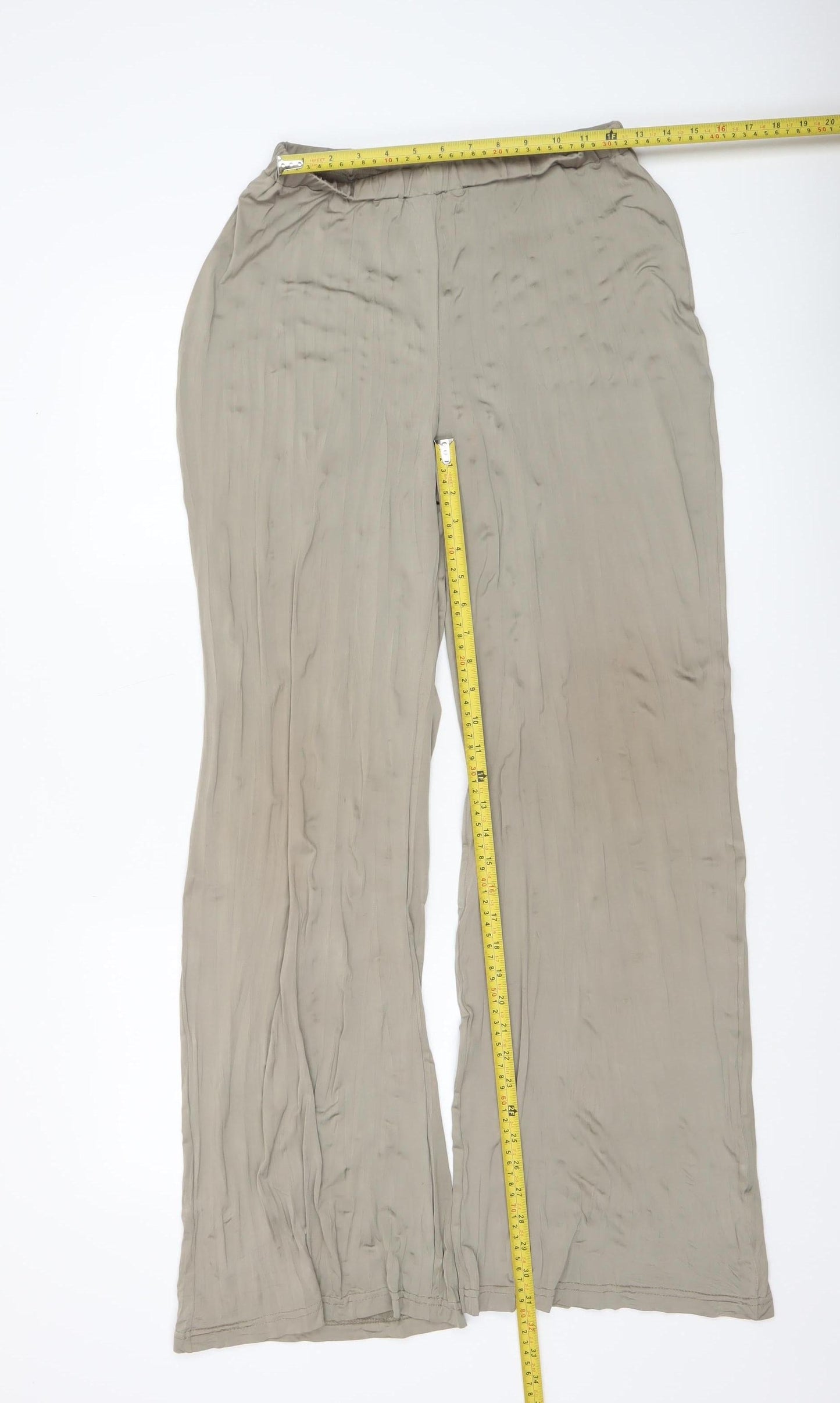 Master & Margarita Womens Beige Wide-Leg Trousers Size 14