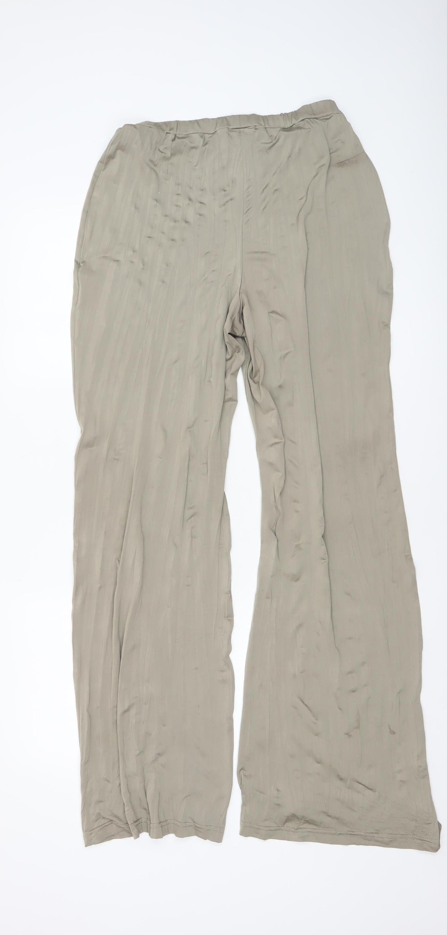 Master & Margarita Womens Beige Wide-Leg Trousers Size 14