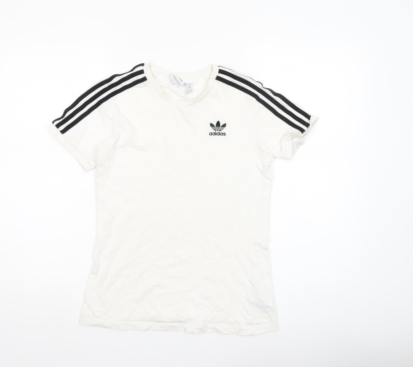 Adidas Womens White XS Trefoil Short Sleeve Crew Neck T-Shirt