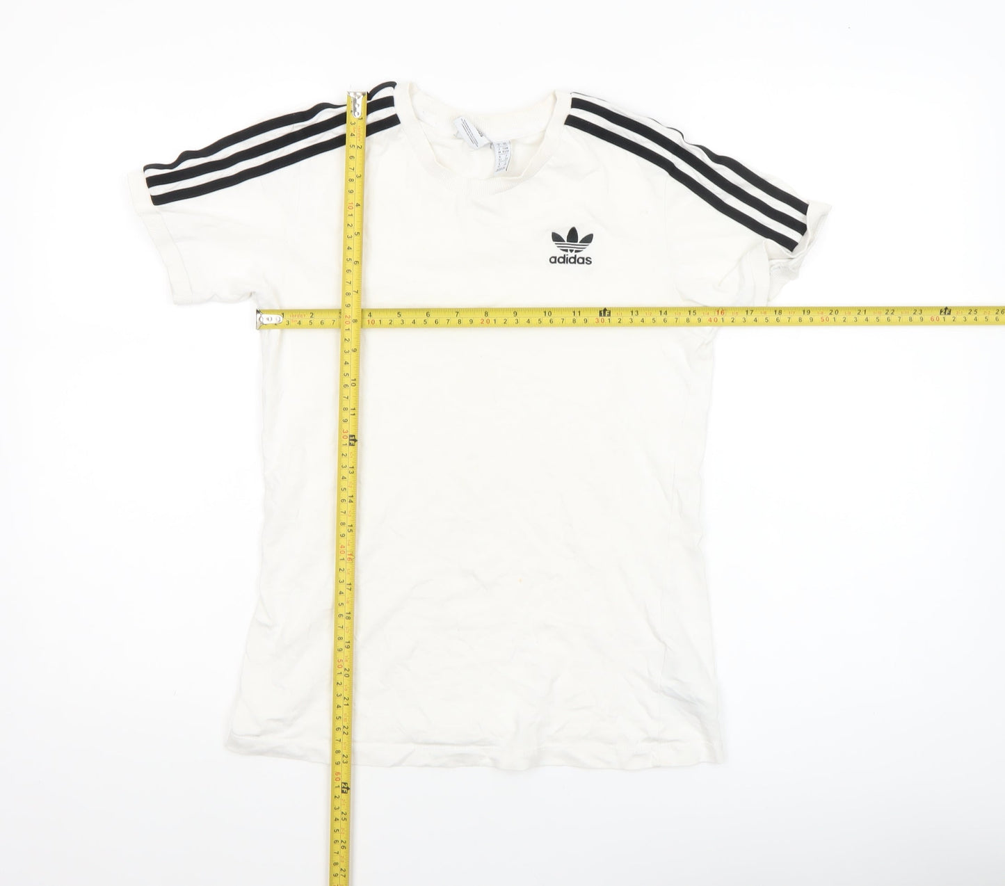 Adidas Womens White XS Trefoil Short Sleeve Crew Neck T-Shirt