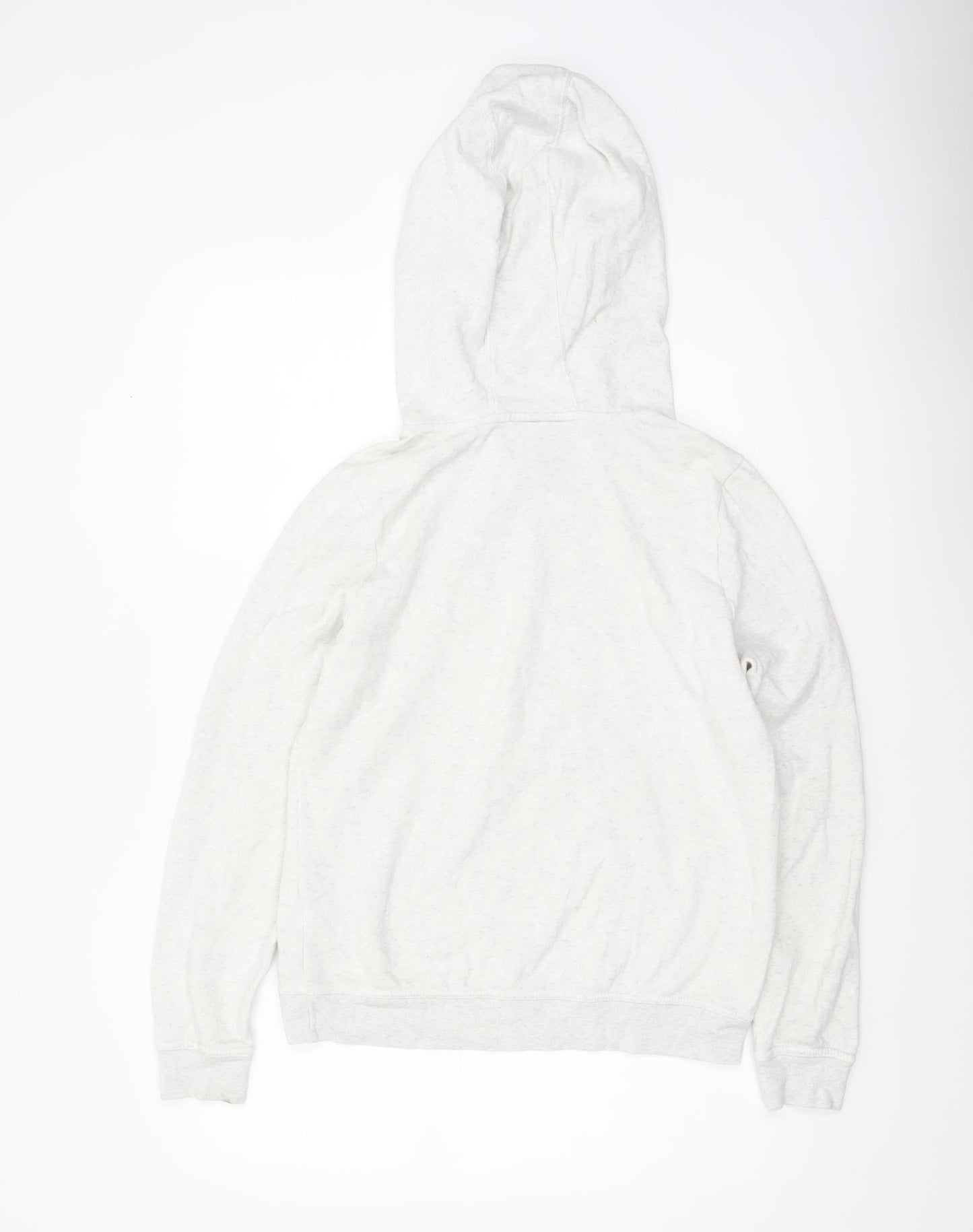 Nike Women's Beige Small Pullover Hoodie with Logo and Kangaroo Pocket