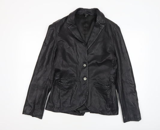 Savida by Dunnes Stores Women's Black Leather Blazer Size 12