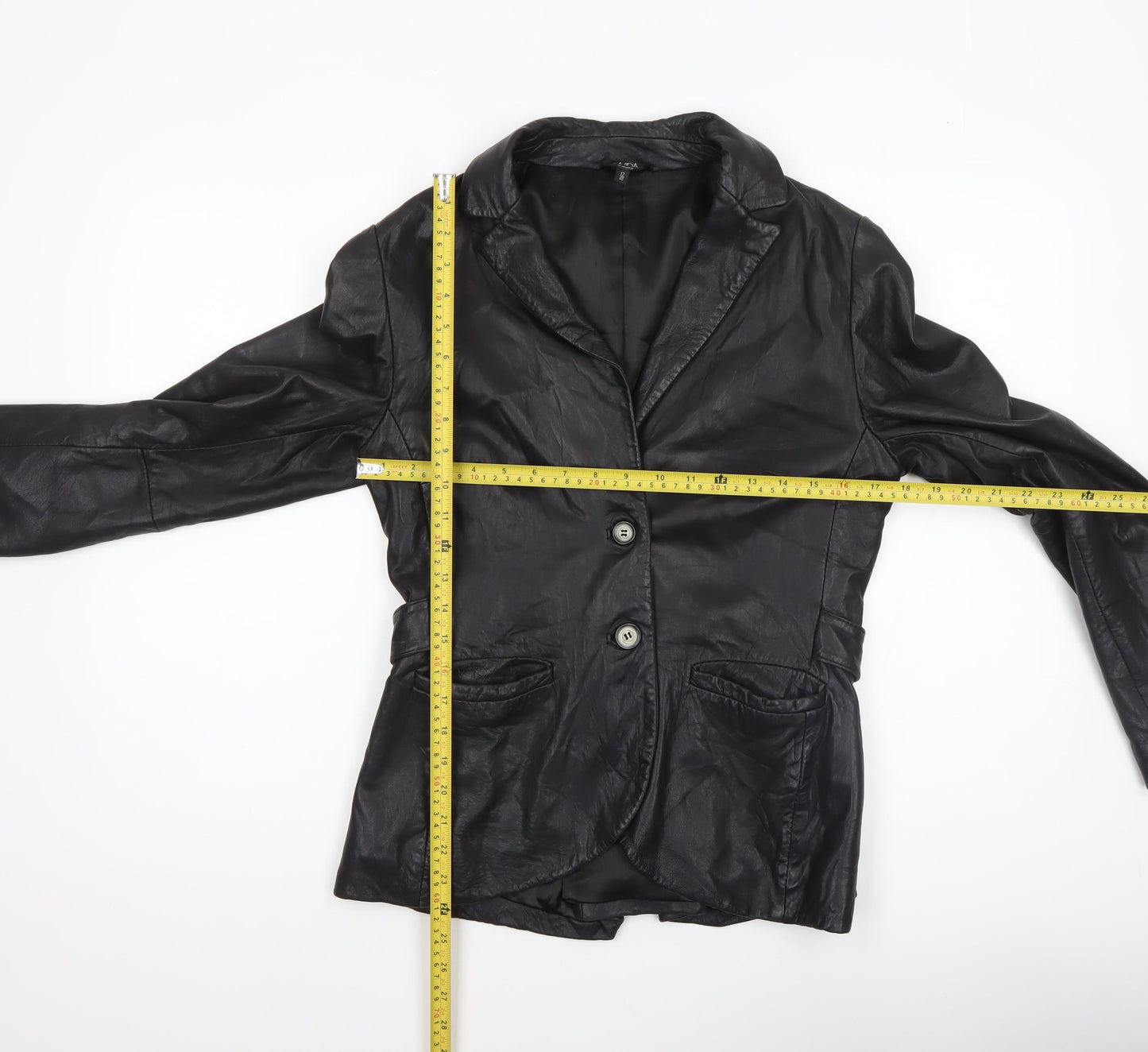 Savida by Dunnes Stores Women's Black Leather Blazer Size 12