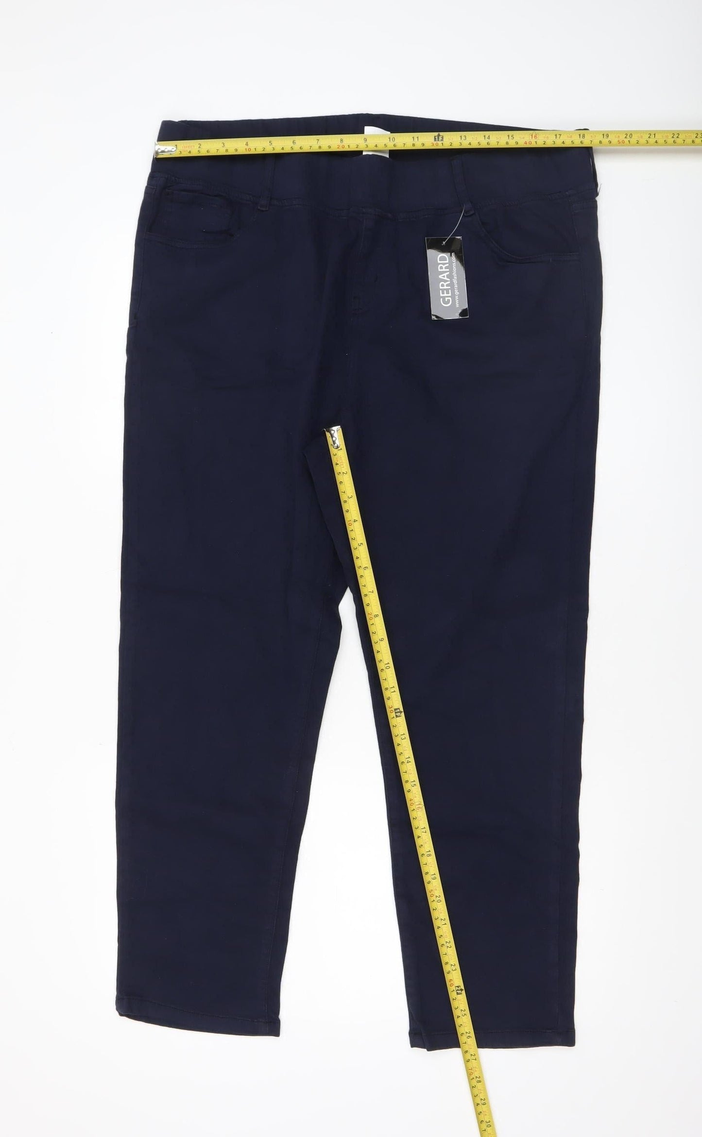 Gerard Womens Blue Cotton Stretch Jegging Trousers Size 18