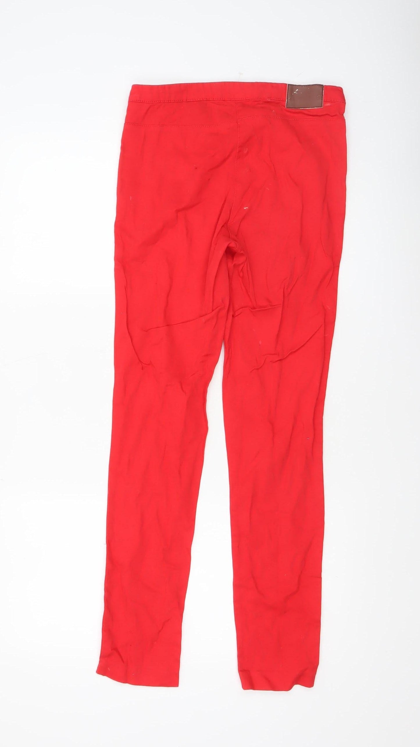H&M Women’s Red Slim Fit Stretch Cotton Trousers Size 8