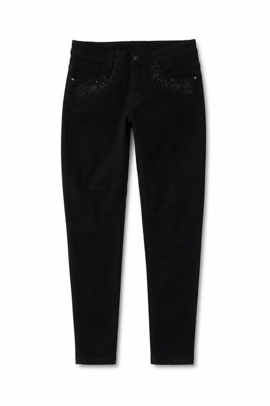 DANBIKE Womens Black Skinny Jeans Size 8 Slim Fit Stretch Denim