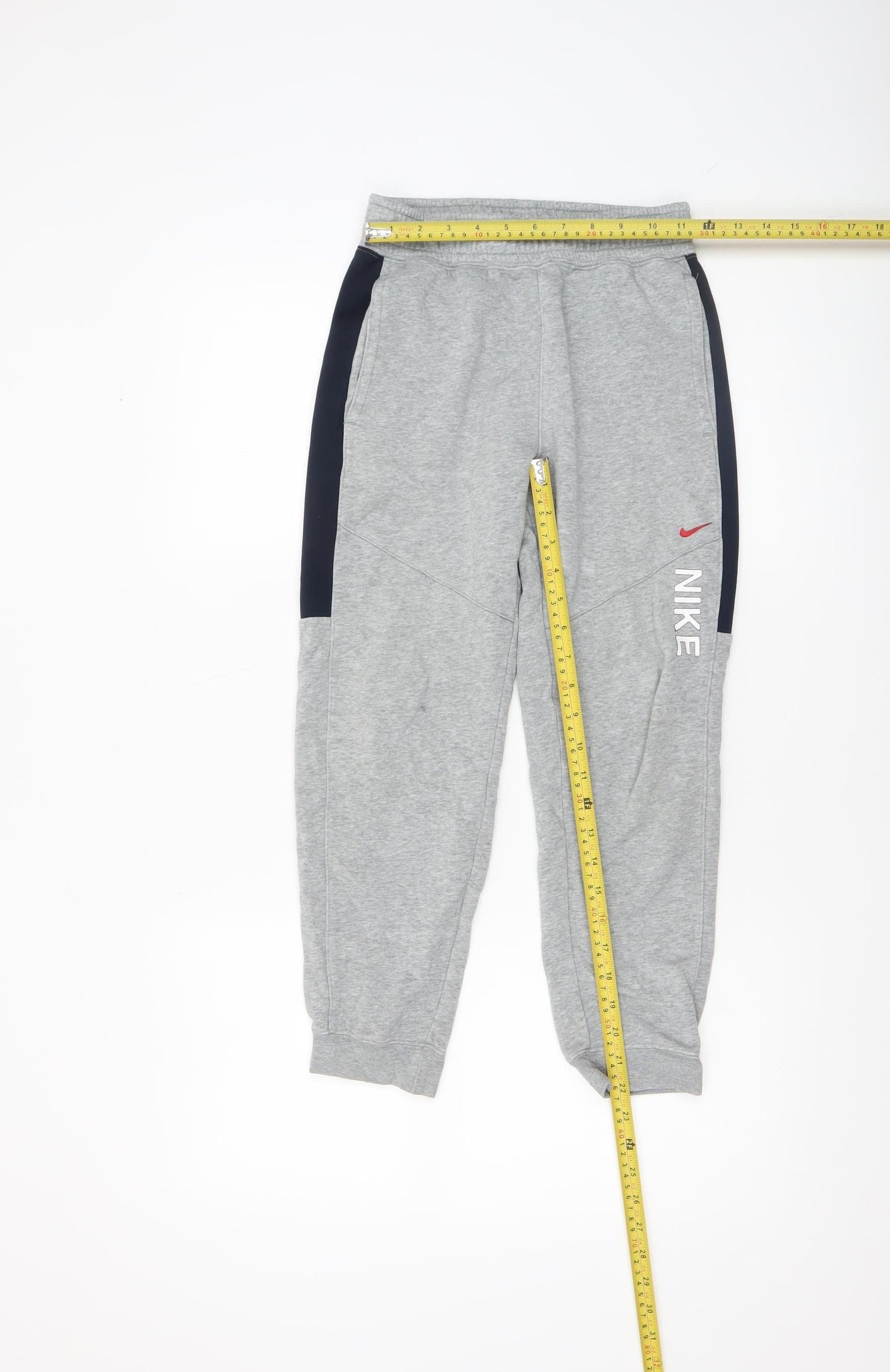 Nike Boys Grey Jogger Trousers M 10-11 Years Elastic Waist Fleece