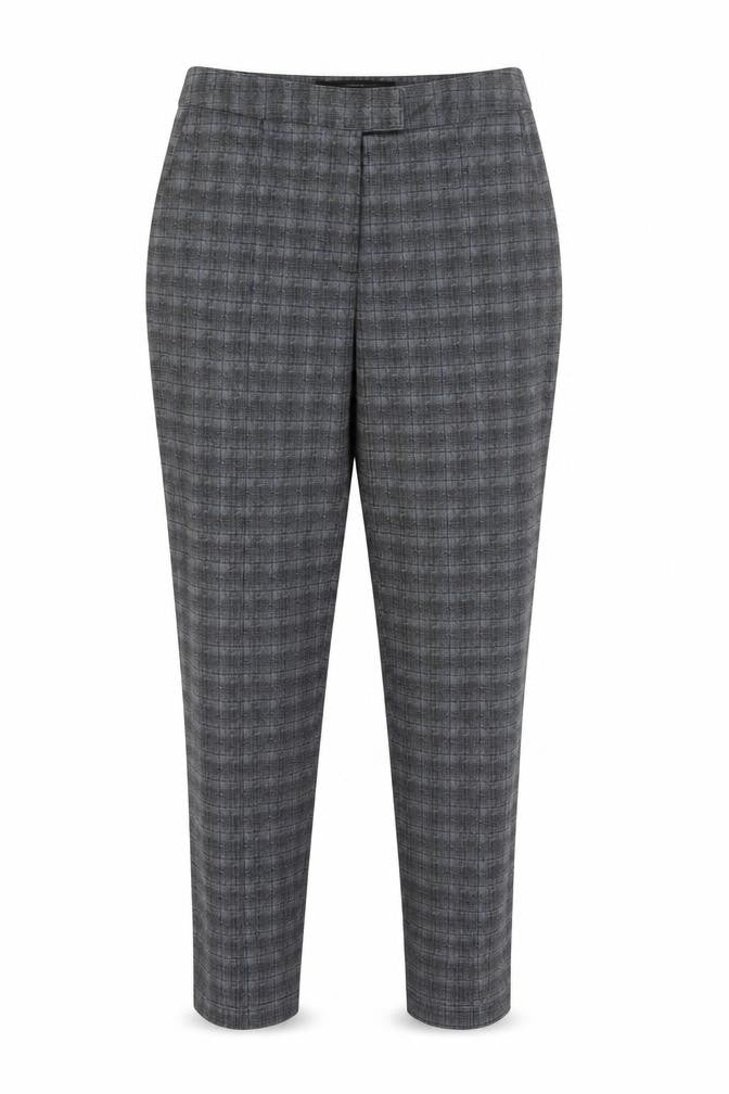Next Women’s Grey Check Tapered Leg Trousers Size 12