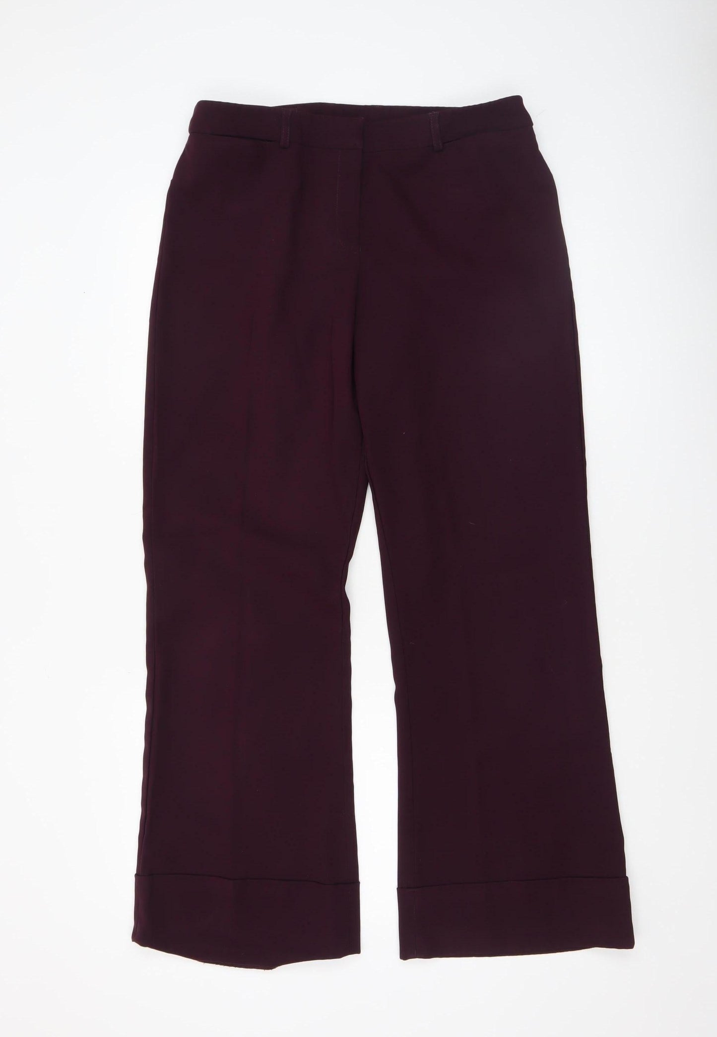 Topshop Women’s Purple Straight Leg Stretch Trousers Size 14