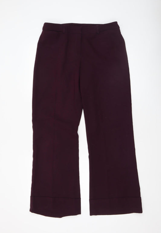 Topshop Women’s Purple Straight Leg Stretch Trousers Size 14