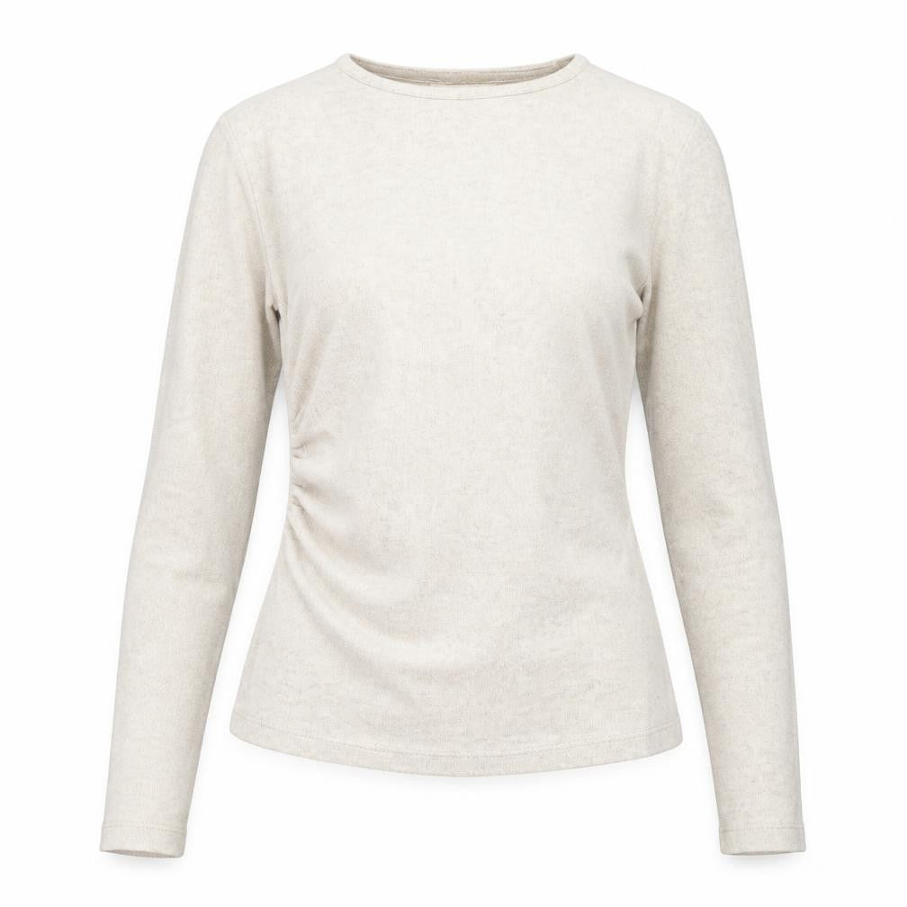Pull&Bear Women’s Beige Long Sleeve Basic Jersey Top Size 8