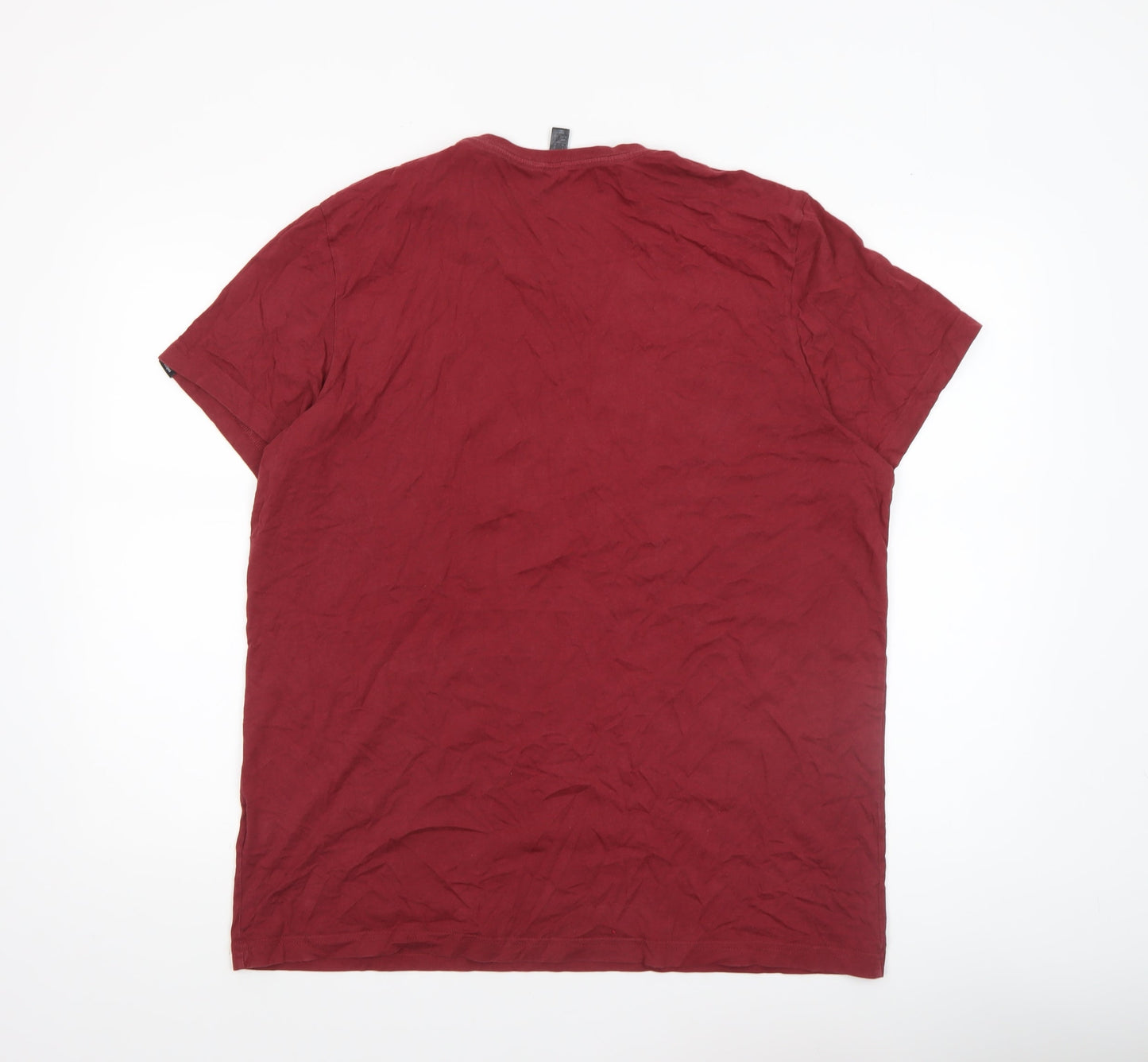 Adidas Men’s Red Cotton XL Logo Graphic T-Shirt