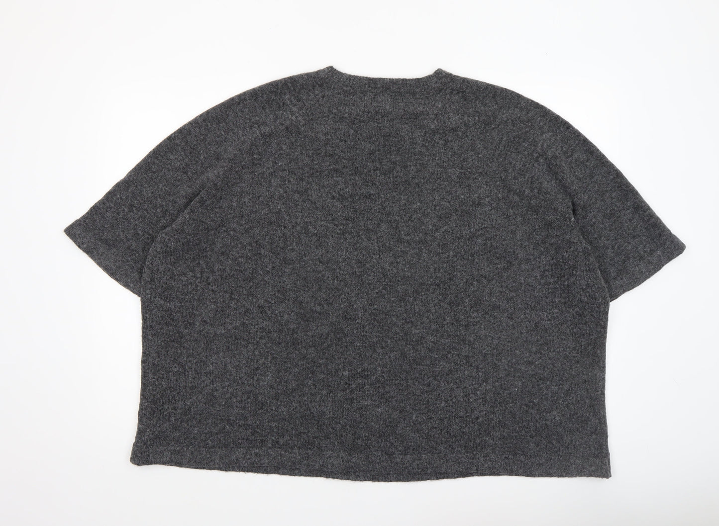 Anthology Women’s Grey Wool Blend Relaxed Fit Short Sleeve Jumper Size L