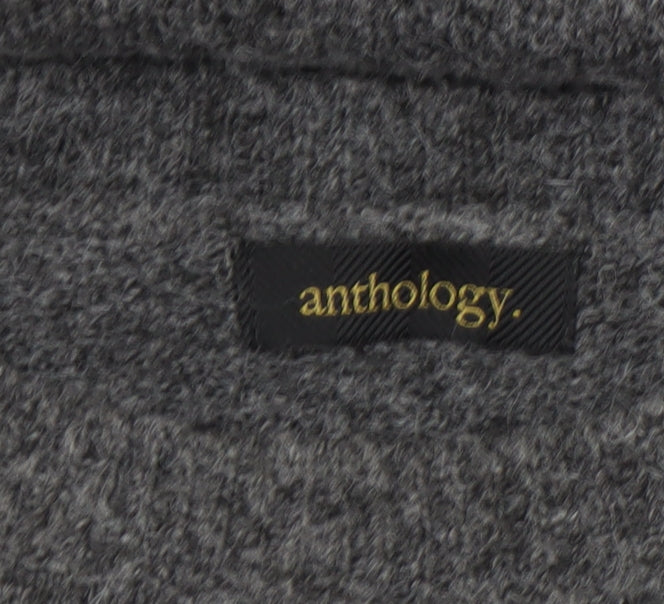 Anthology Women’s Grey Wool Blend Relaxed Fit Short Sleeve Jumper Size L