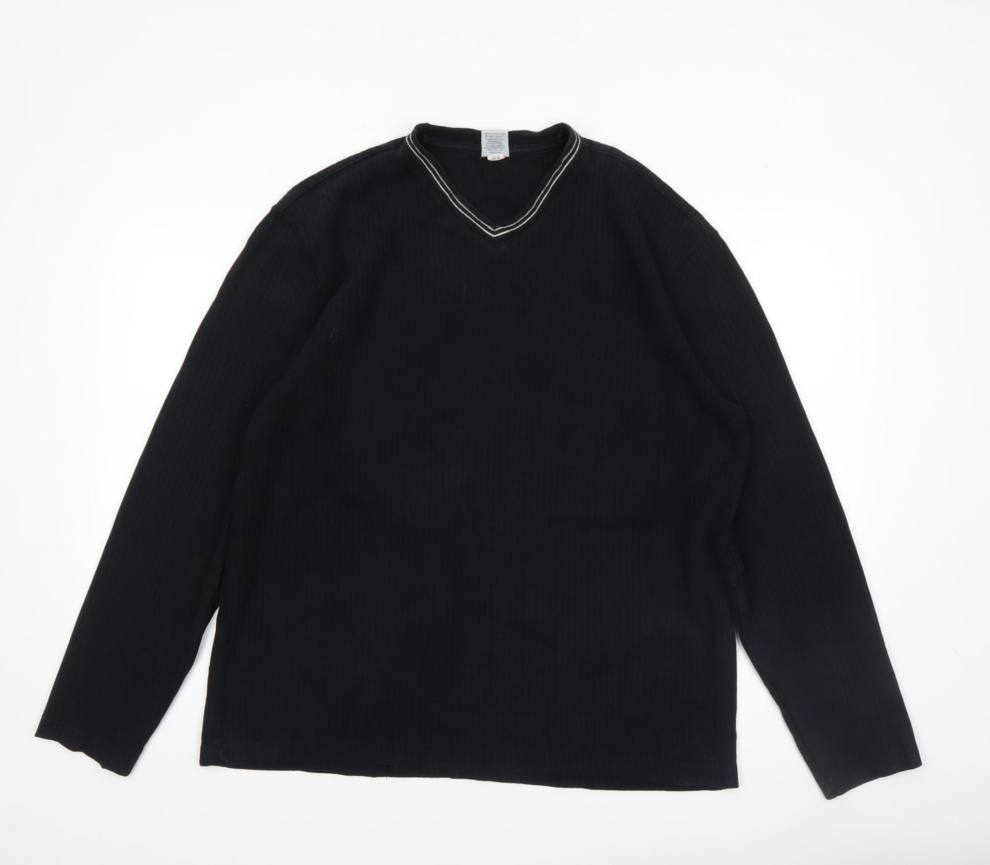 Old Navy Men’s Black Long Sleeve Cotton V-Neck Casual Top Size L