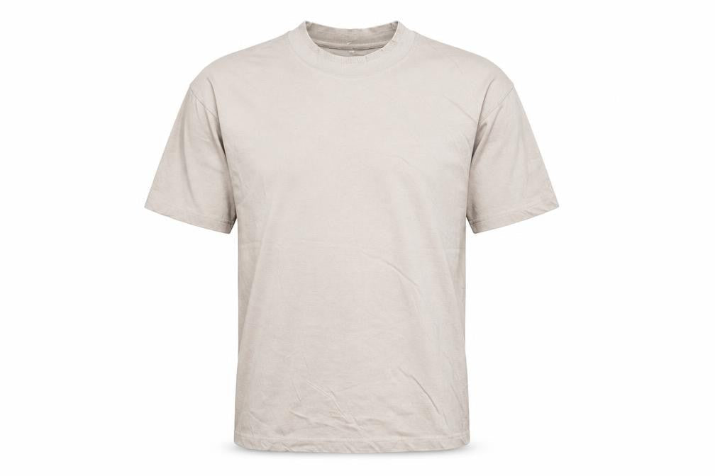 boohooMAN Men’s Beige Mock Neck Short Sleeve Cotton T-Shirt M