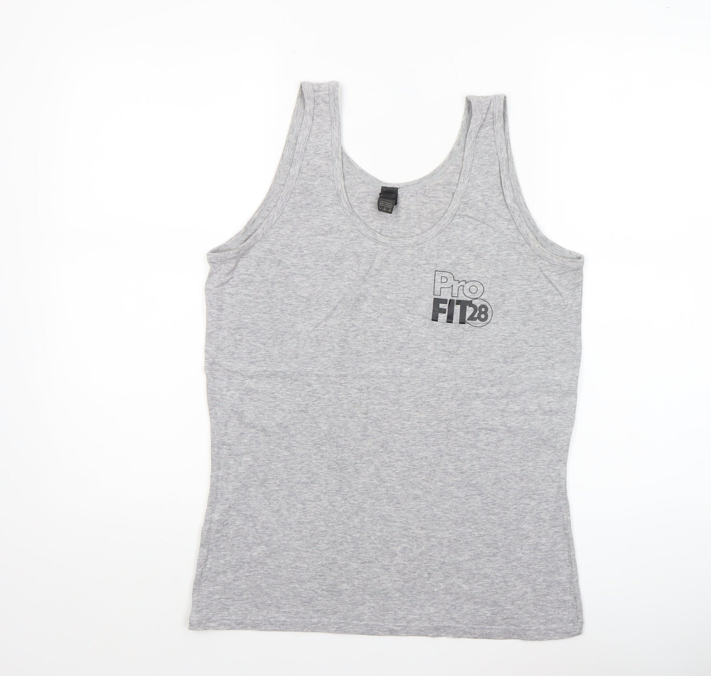 Anvil Women’s Grey Tank Top M Stretch Sleeveless Scoop Neck Sports Vest