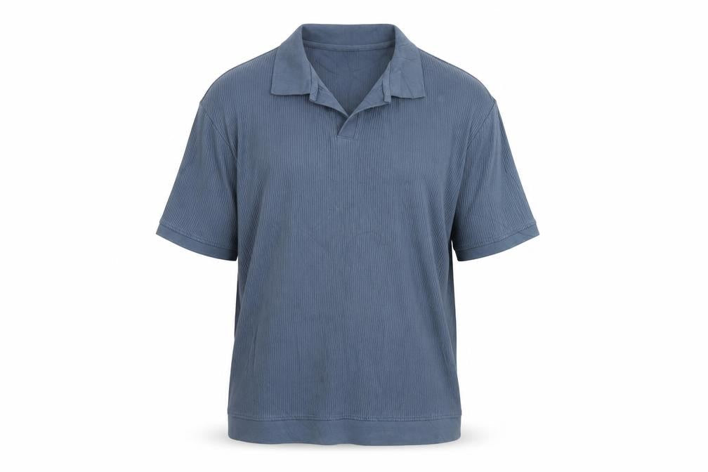 Zara Men's Blue Cotton Polo Shirt Size L Regular Fit