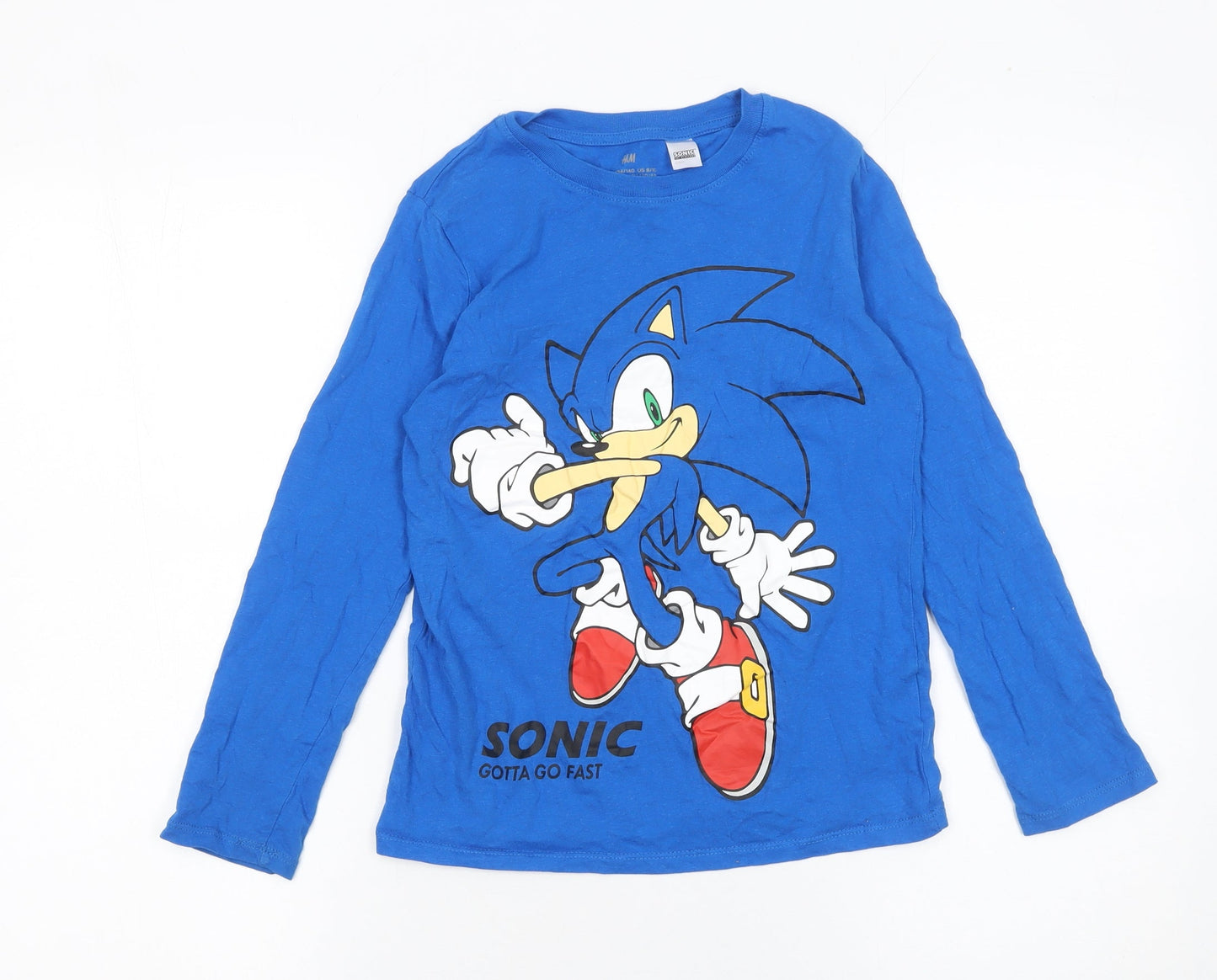H&M Boys Blue Sonic the Hedgehog Long Sleeve T-Shirt 8-10 Years