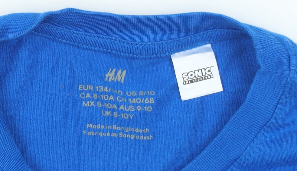 H&M Boys Blue Sonic the Hedgehog Long Sleeve T-Shirt 8-10 Years