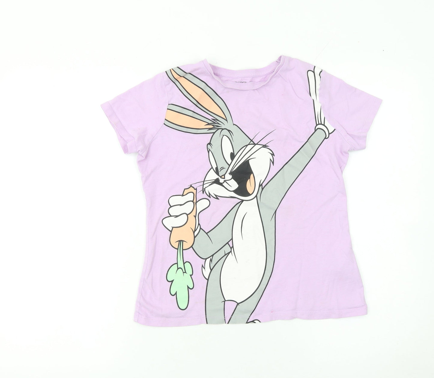 Looney Tunes Teens Purple Bugs Bunny T-Shirt Size 12 Cotton Casual
