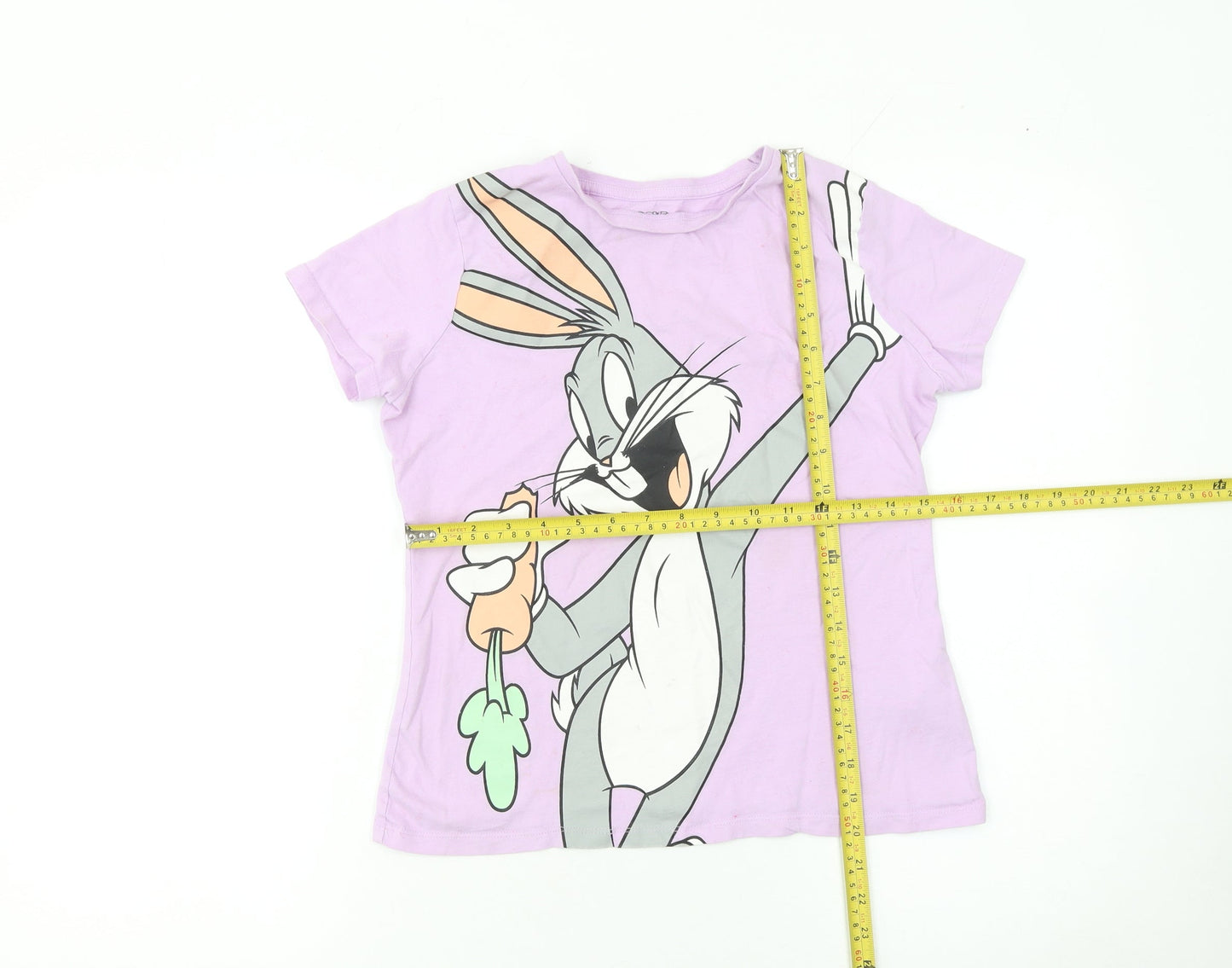 Looney Tunes Teens Purple Bugs Bunny T-Shirt Size 12 Cotton Casual