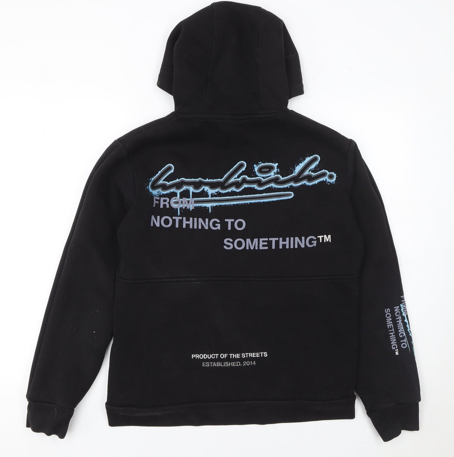 Hoodrich Men's Black Graphic Pullover Hoodie Size S Streetwear Style