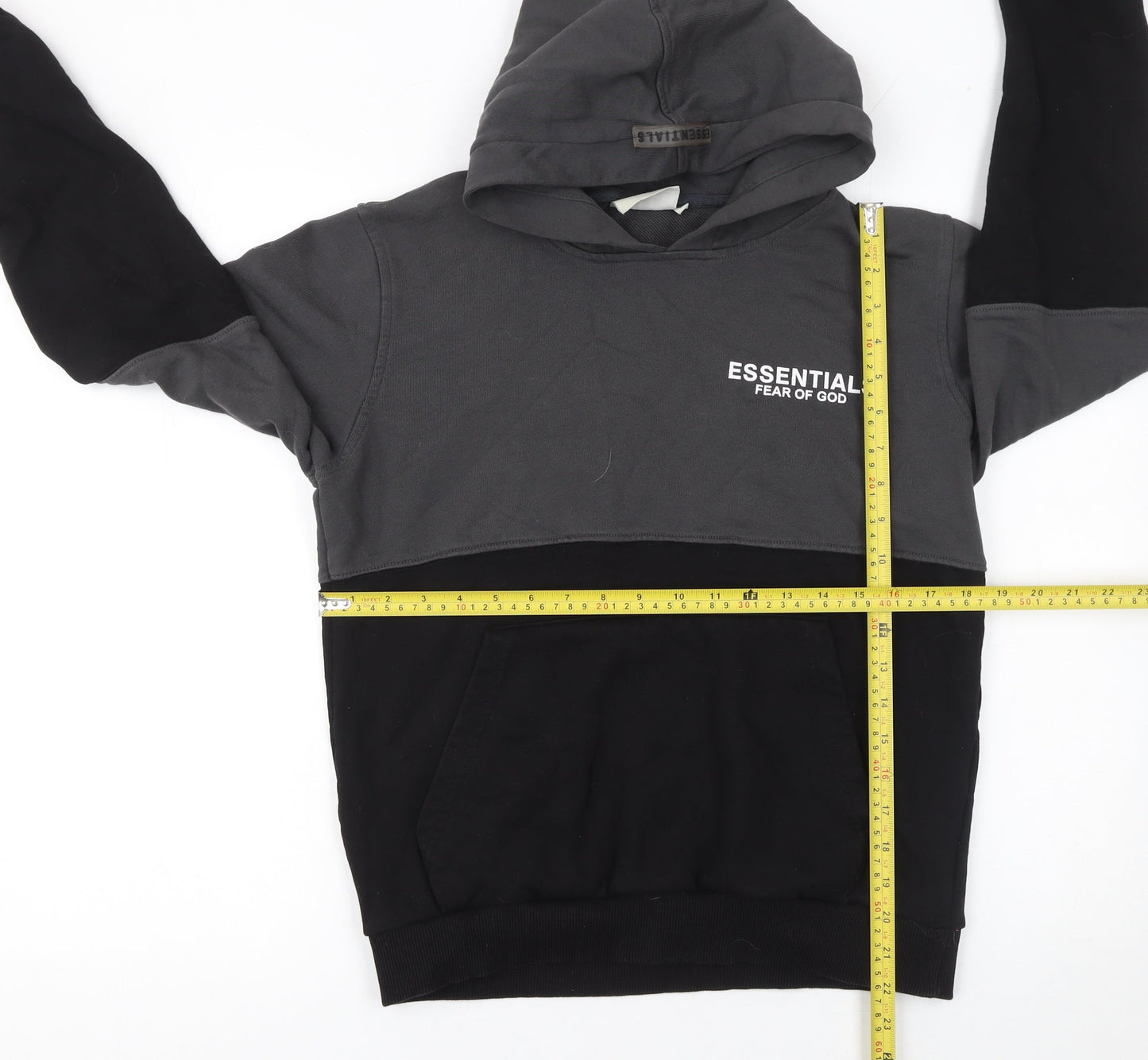 Fear of God Essentials Women’s Black & Grey Pullover Hoodie Size S