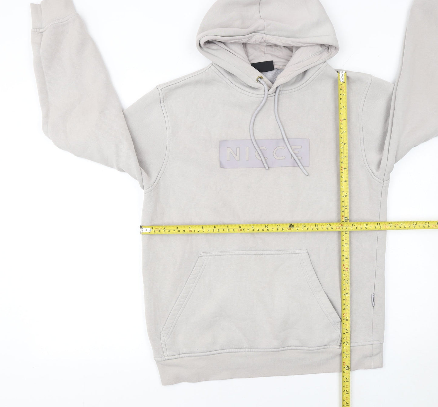 Nicce Men’s Beige Pullover Hoodie Size S Regular Fit Fleece