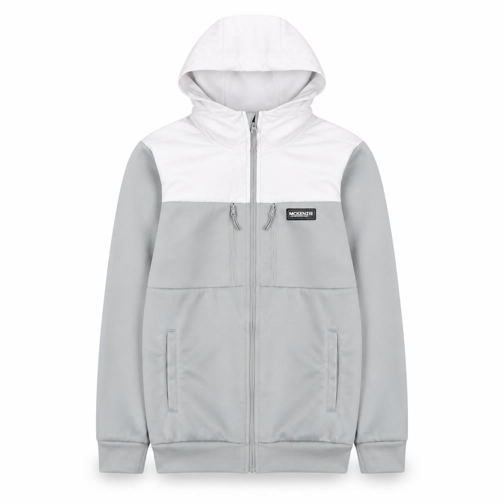 McKenzie Men's Grey Full Zip Hooded Sweatshirt Size S